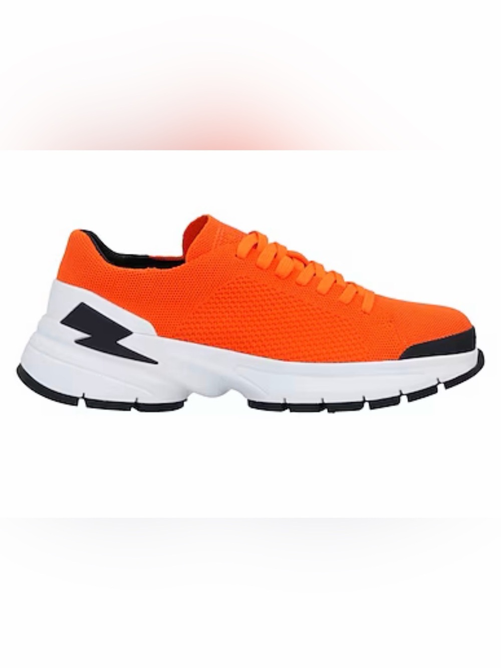 Orange Knit Lace-Up Sneakers